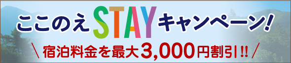 ここのえSTAYキャンペーン！宿泊料金最大3,000円割引