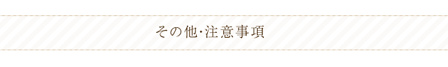 その他・注意事項